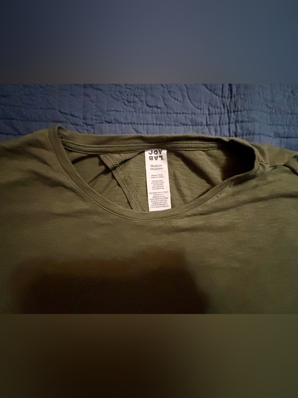 JoyLab Women’s Olive Green Crew  crop Neck Shirt